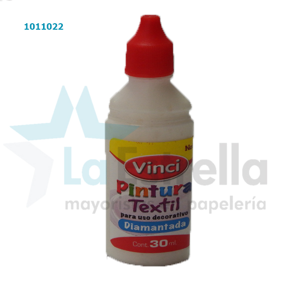 PINTURA TEXTIL VINCI DIAMANTADA BLANCO 30 ML /48